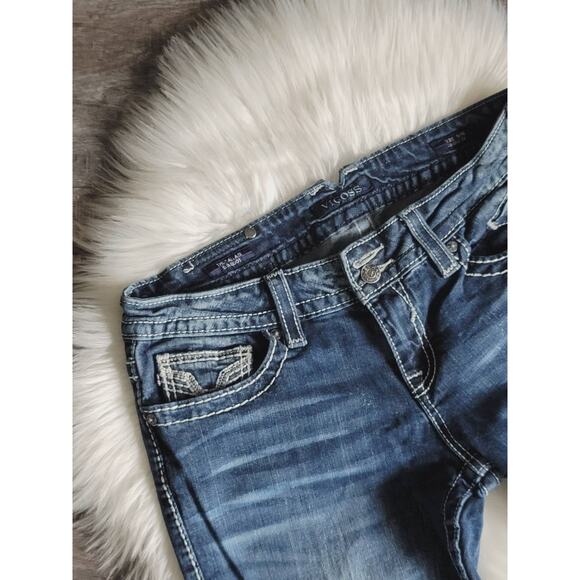 EUC Vigoss White Stitching Faded Slim Boot Jeans - Size 9/10 - Picture 5 of 9